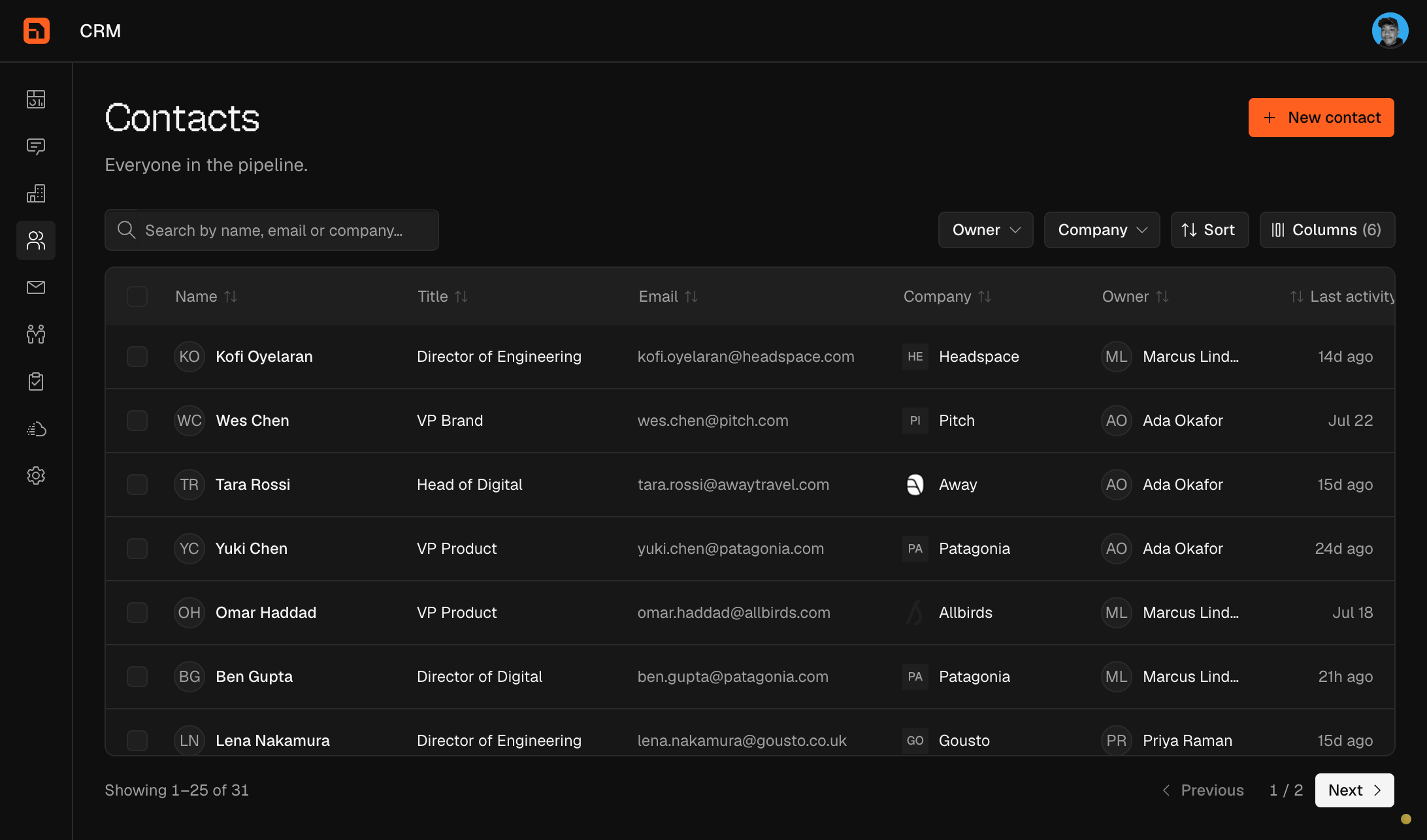 Nexus CRM Contacts